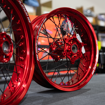 SMPRO Red Anodized - Supermoto Wheelset