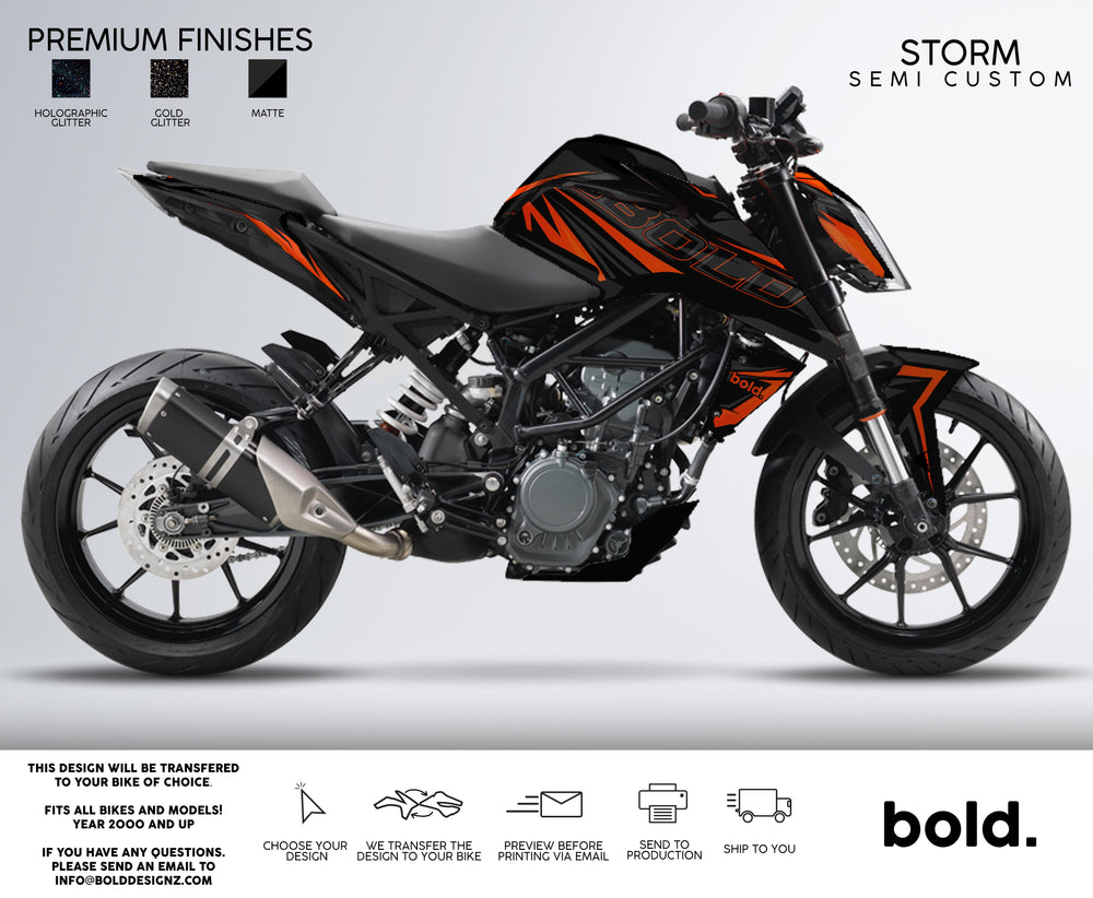 STORM KTM Duke graphics kit in Orange