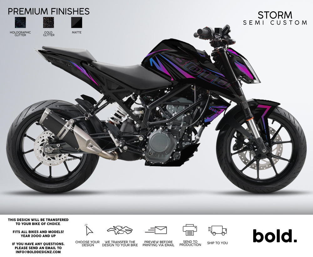 STORM KTM Duke graphics kit in Purple