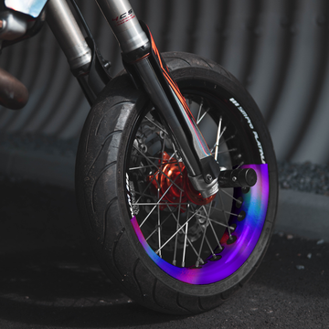 Holographic 50/50 Supermoto Wheel Graphics - 2 Color Wheel Wrap