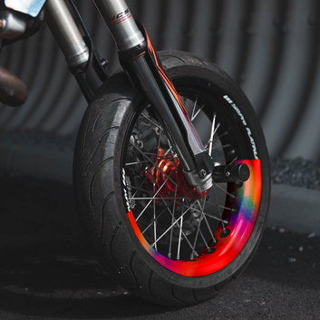 Holographic 50/50 Supermoto Wheel Graphics - 2 Color Wheel Wrap