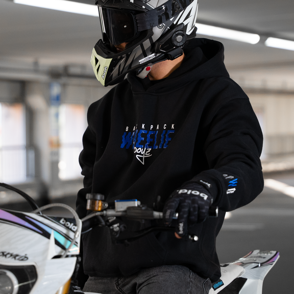 Unleash Your Style with the Backpackwheelieboyz Blue Slash Hoodie