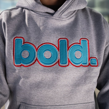 bold. Outline Embroidery Hoodie