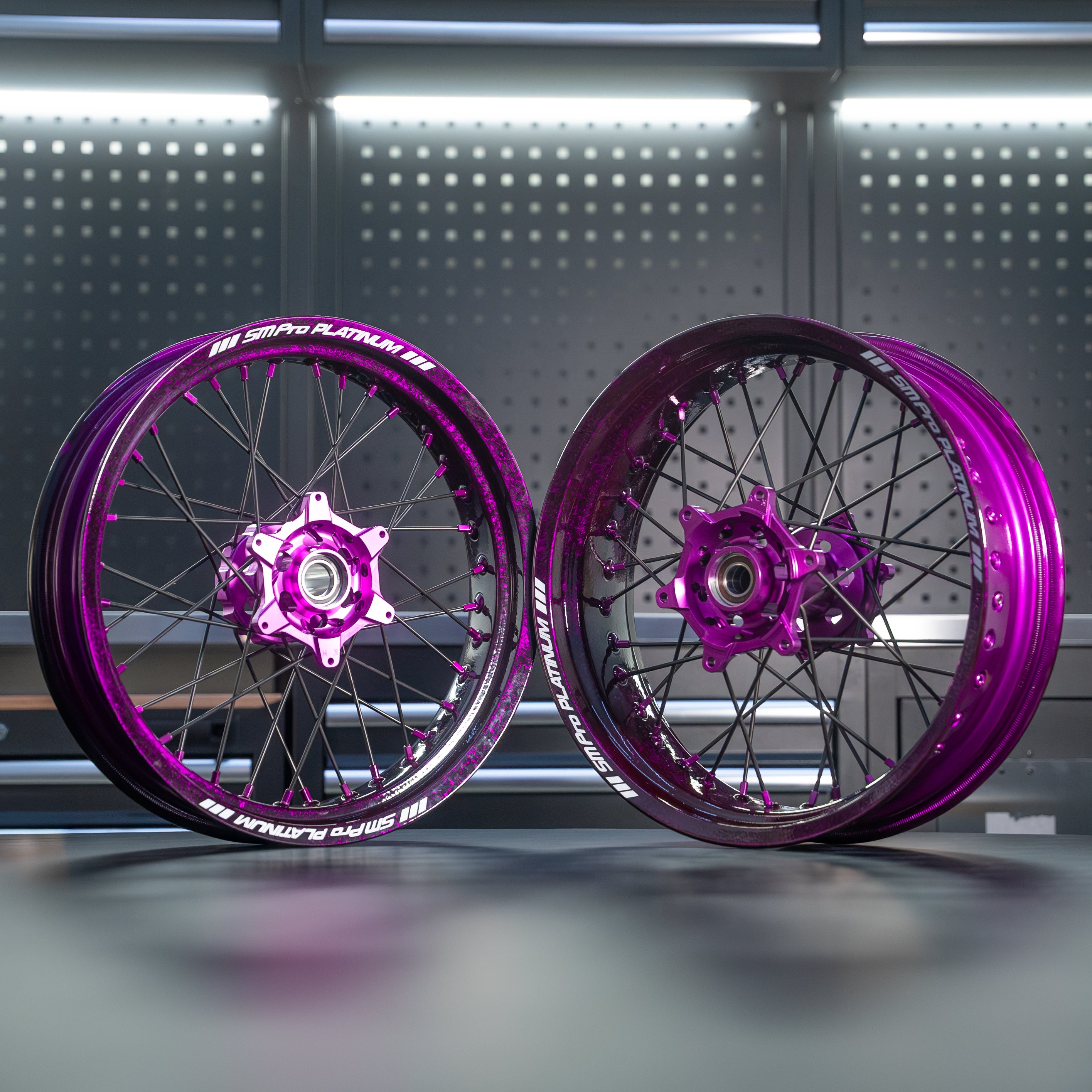 Purple Rms SMPRO MARBLE SERIES PURPLE - Supermoto Wheelset