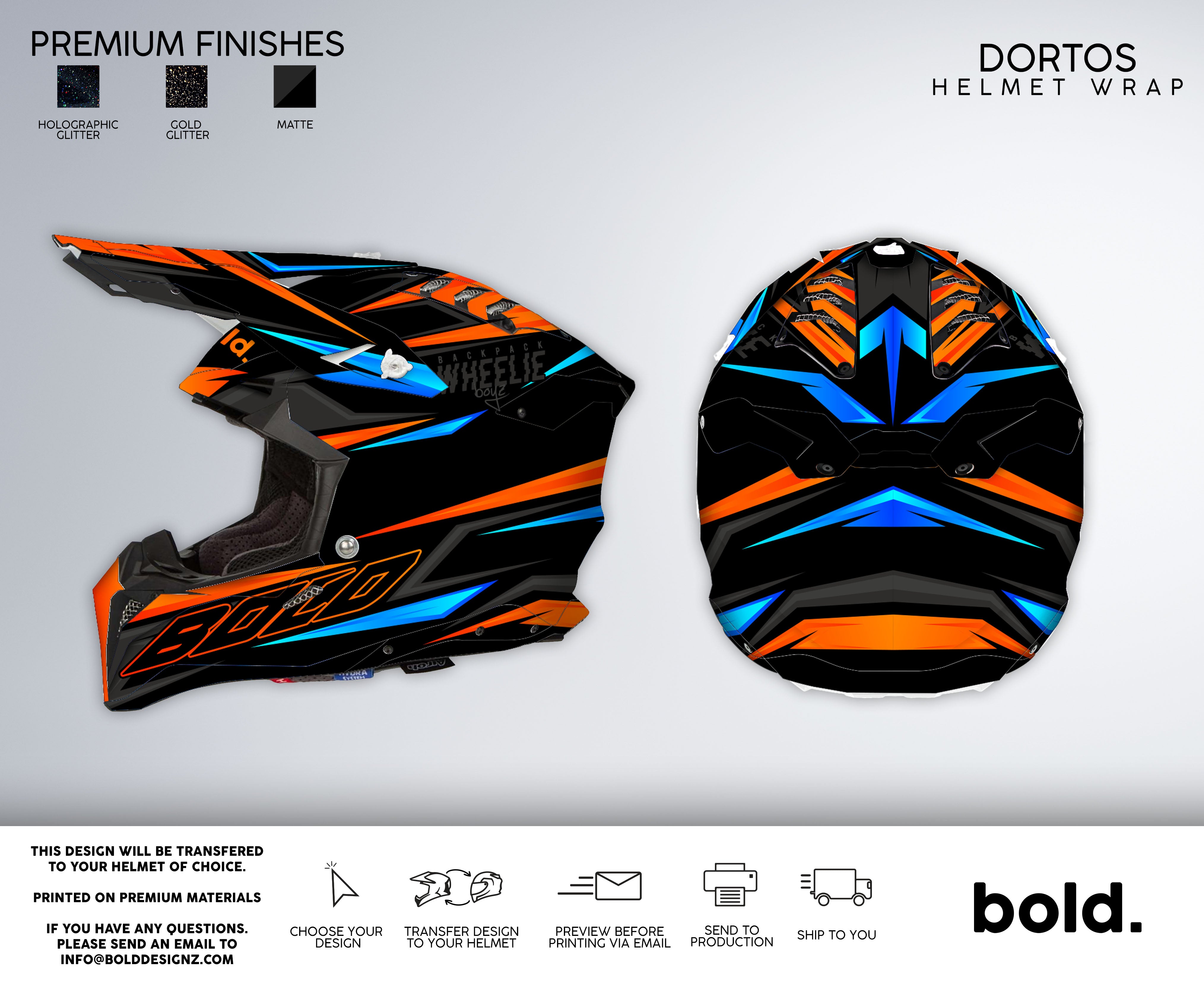 custom dirt bike helmet wraps DORTOS