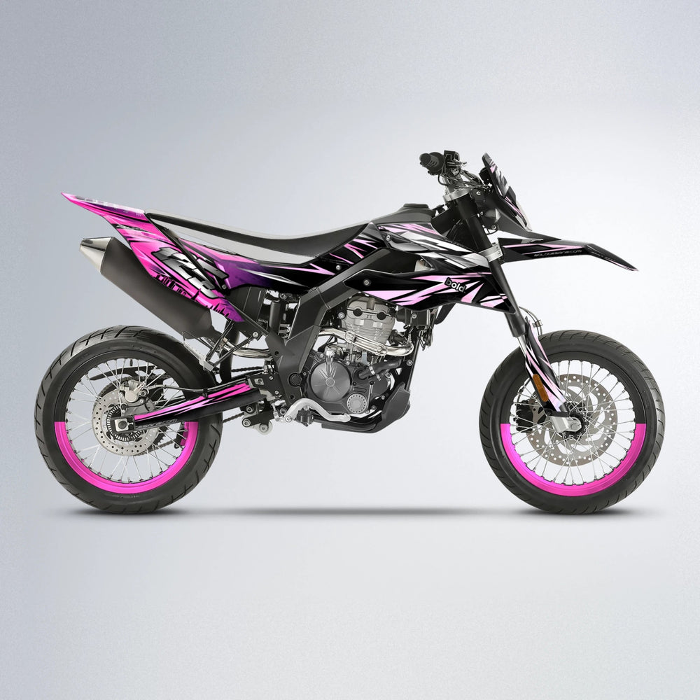 ADVANCE Aprilia SX 125 supermoto graphics kit in Flamingo