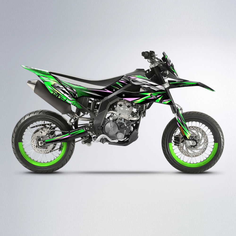 ADVANCE Aprilia SX 125 supermoto graphics kit in Green