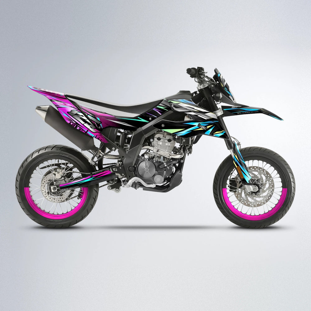 ADVANCE Aprilia SX 125 supermoto graphics kit in Pink & Light Blue