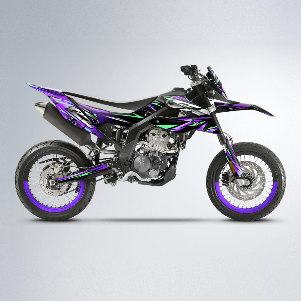 ADVANCE Aprilia SX 125 supermoto graphics kit in Purple