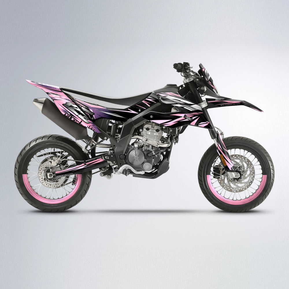 ADVANCE Aprilia SX 125 supermoto graphics kit in Sakura Pink