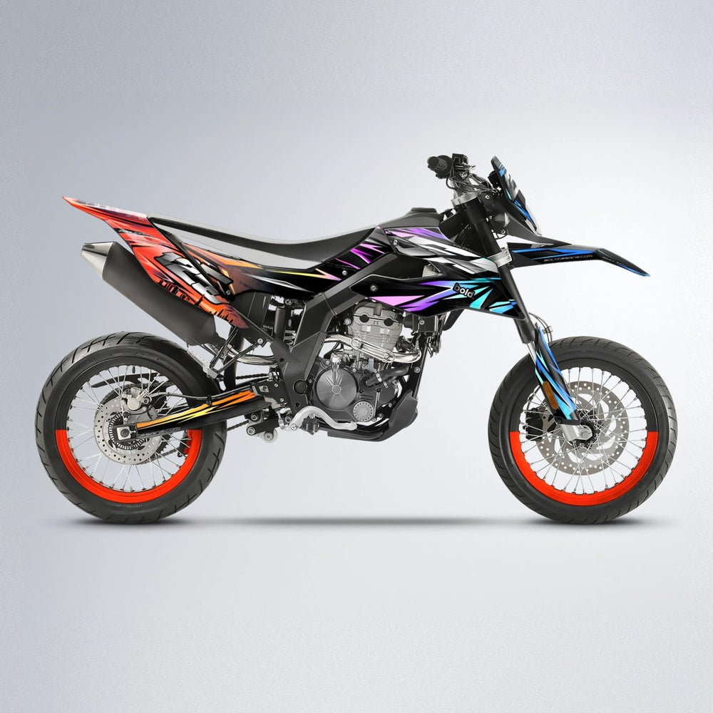 ADVANCE Aprilia SX 125 supermoto graphics kit in Sunset Fade