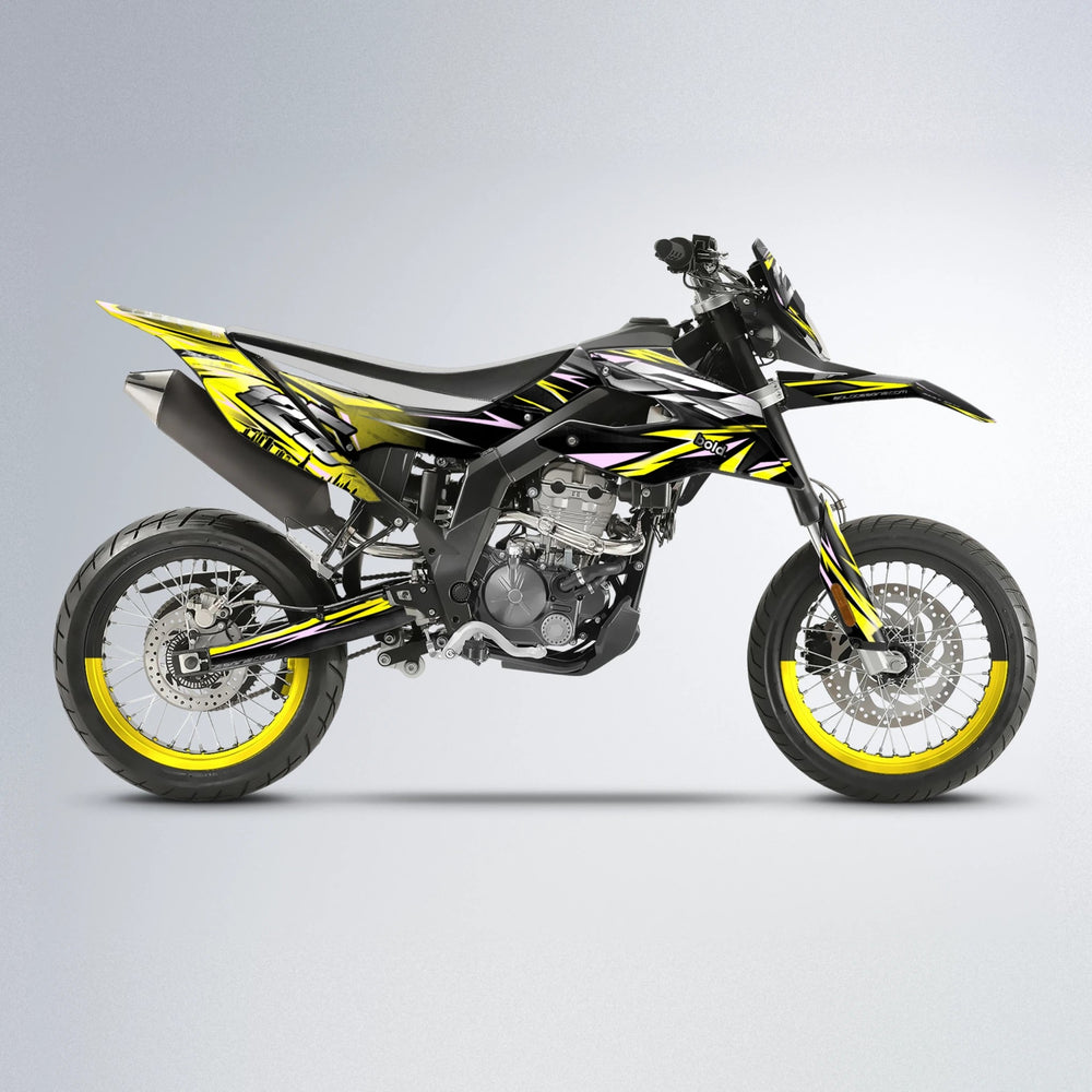 ADVANCE Aprilia SX 125 supermoto graphics kit in Yellow