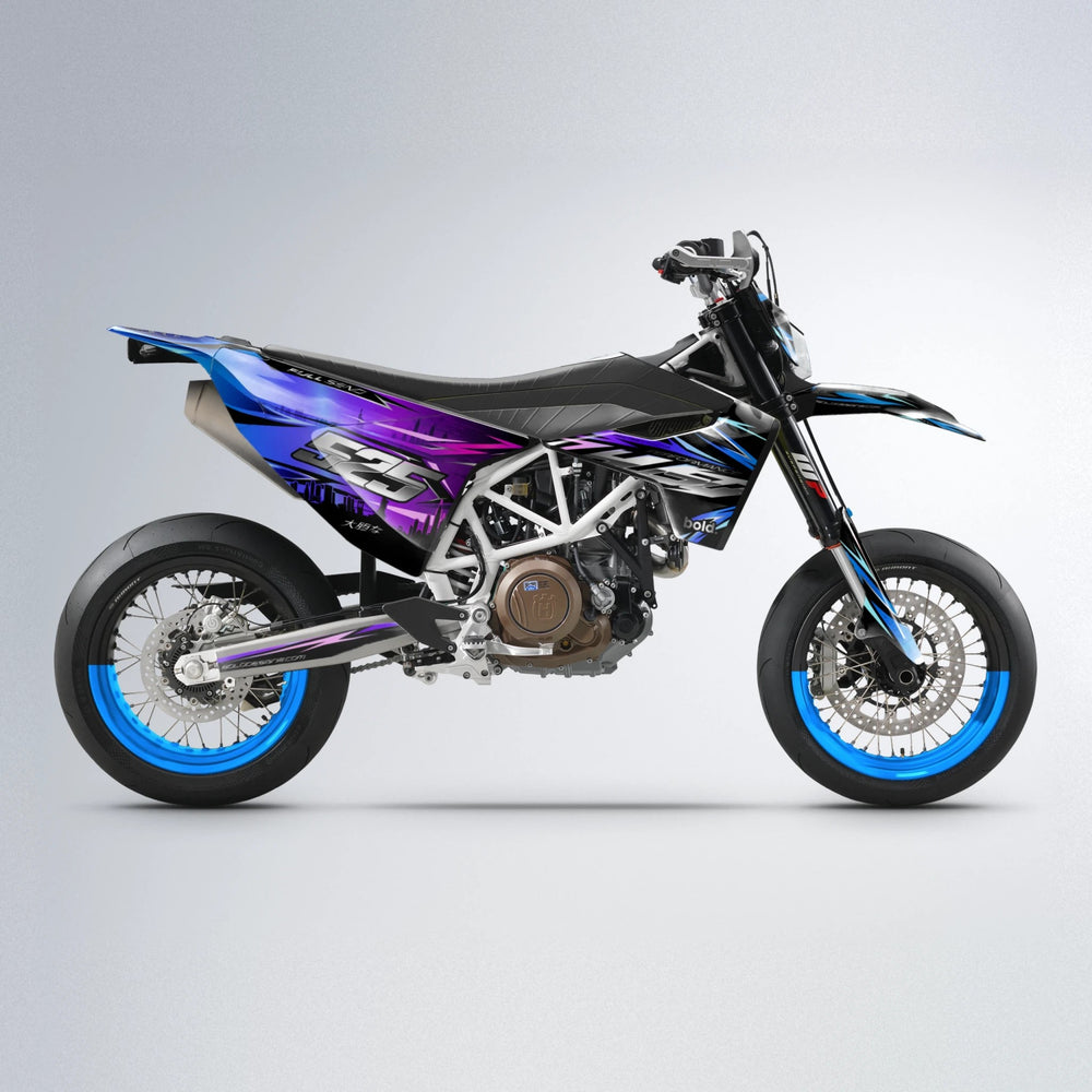 ADVANCE Husqvarna 701 supermoto graphics kit in Blue Purple Fade