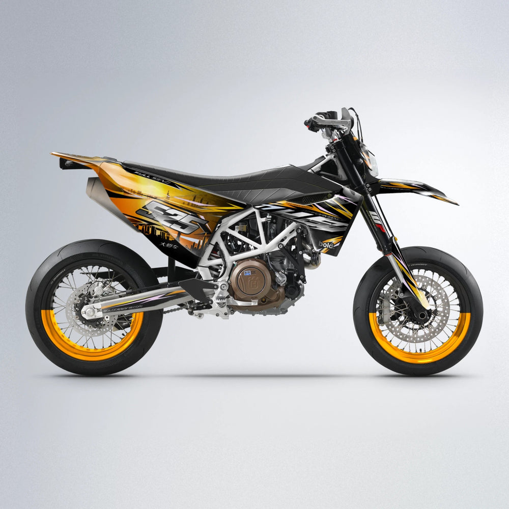 ADVANCE Husqvarna 701 supermoto graphics kit in Orange & Yellow