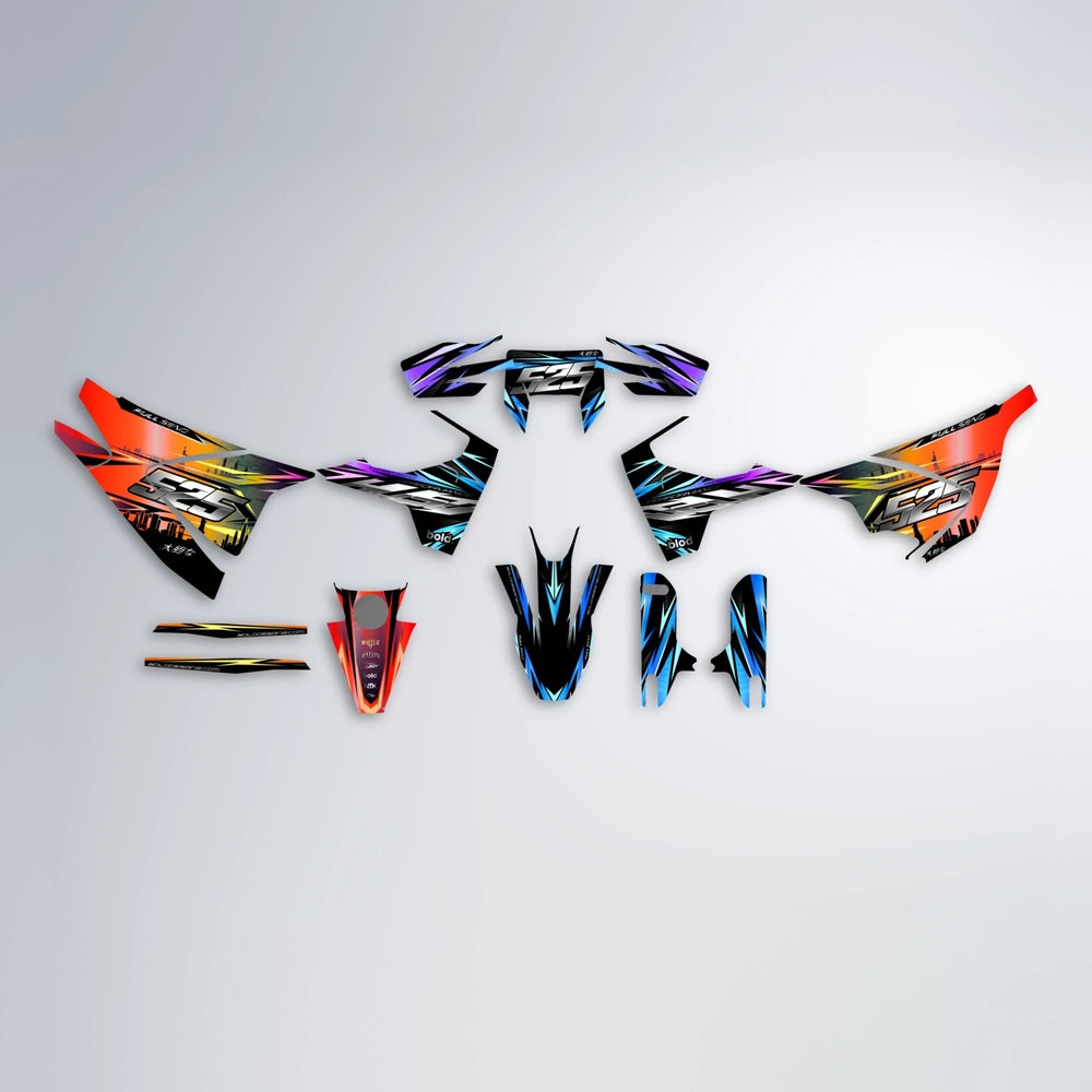 ADVANCE Husqvarna 701 graphics kit parts layout in Sunset Fade