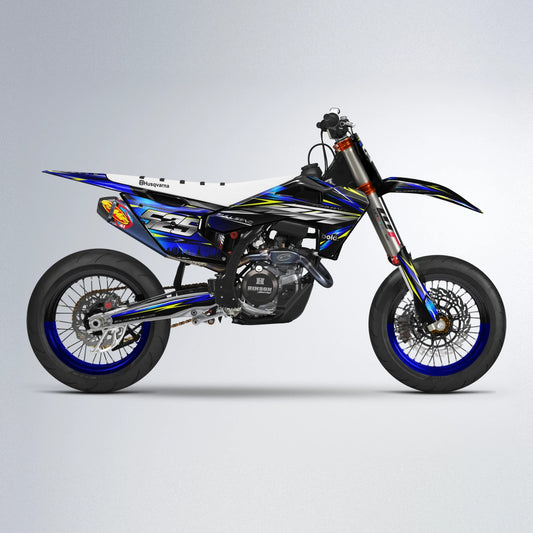 ADVANCE Husqvarna FE/TE supermoto graphics kit in Blue