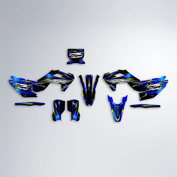 ADVANCE Husqvarna FE/TE graphics kit parts layout in Blue