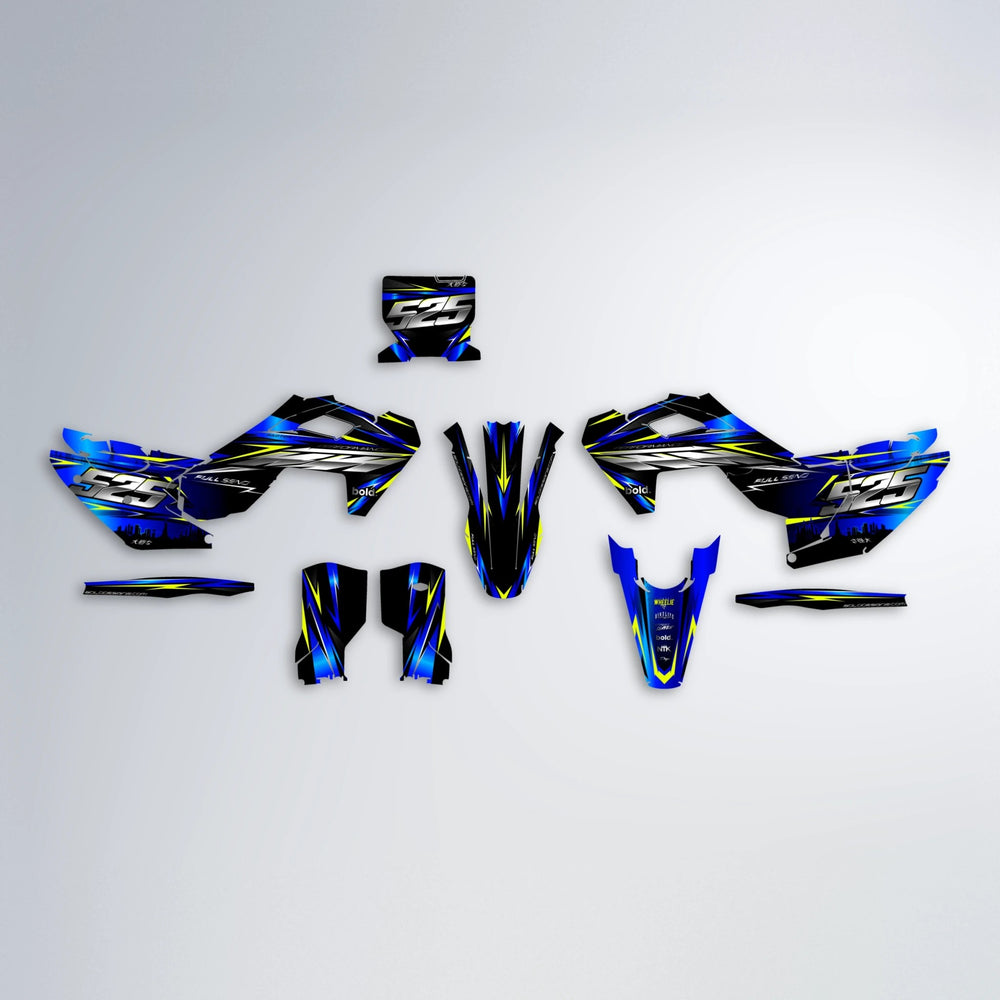 ADVANCE Husqvarna FE/TE graphics kit parts layout in Custom Colour
