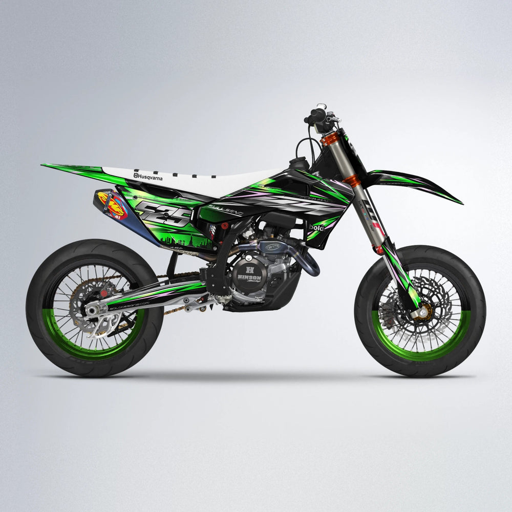 ADVANCE Husqvarna FE/TE supermoto graphics kit in Green