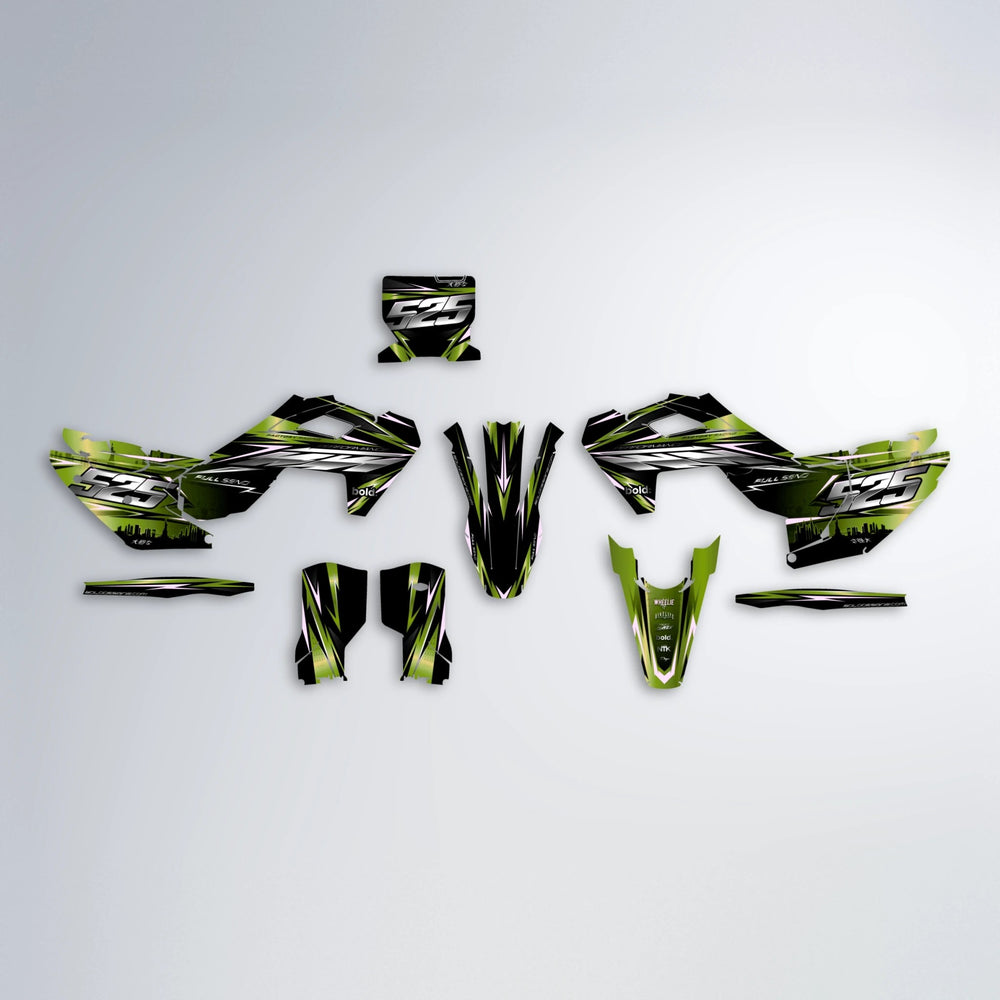 ADVANCE Husqvarna FE/TE graphics kit parts layout in Olive