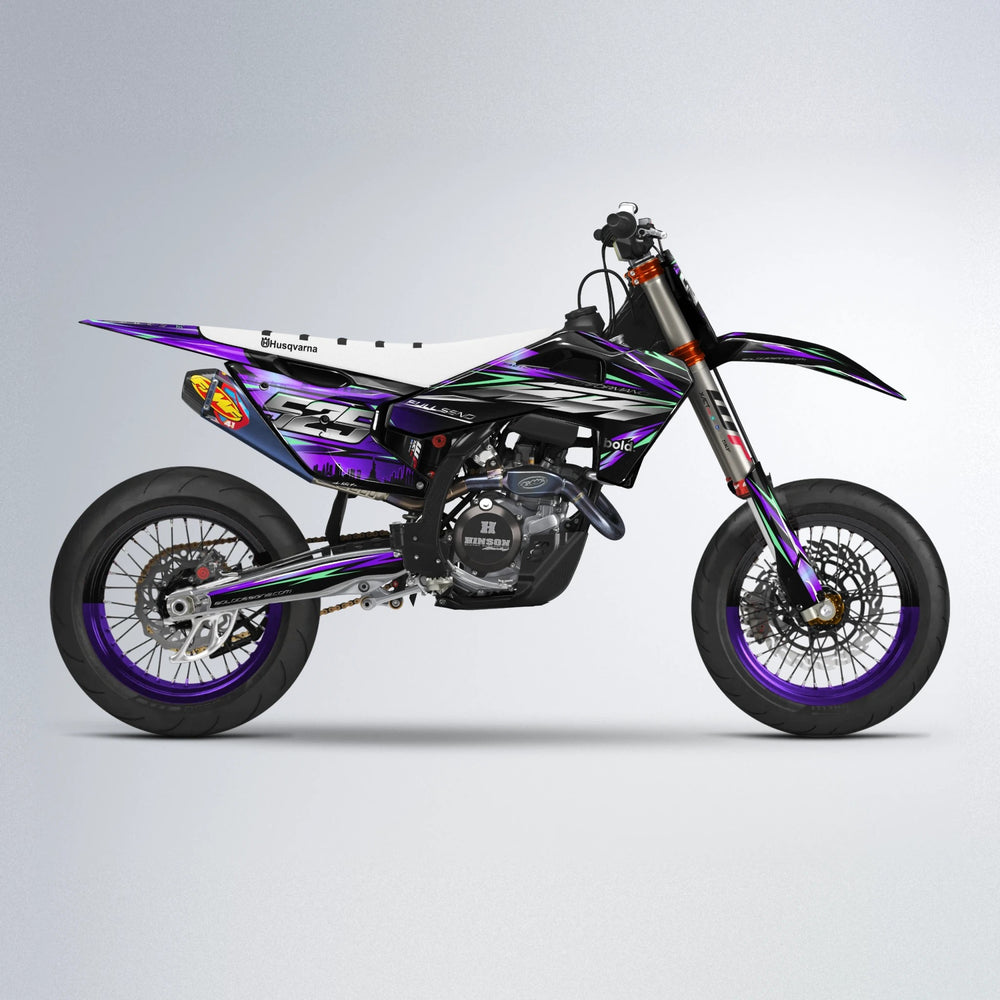 ADVANCE Husqvarna FE/TE supermoto graphics kit in Purple