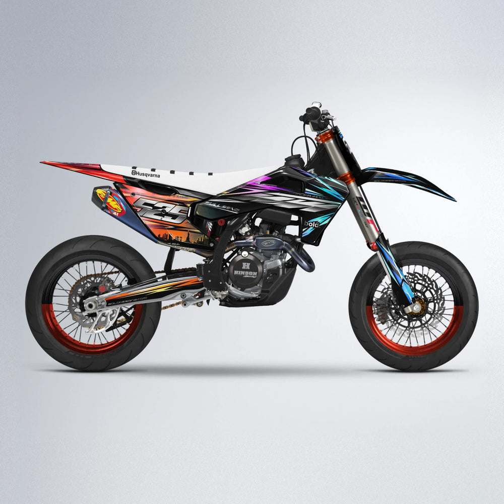 ADVANCE Husqvarna FE/TE supermoto graphics kit in Sunset Fade