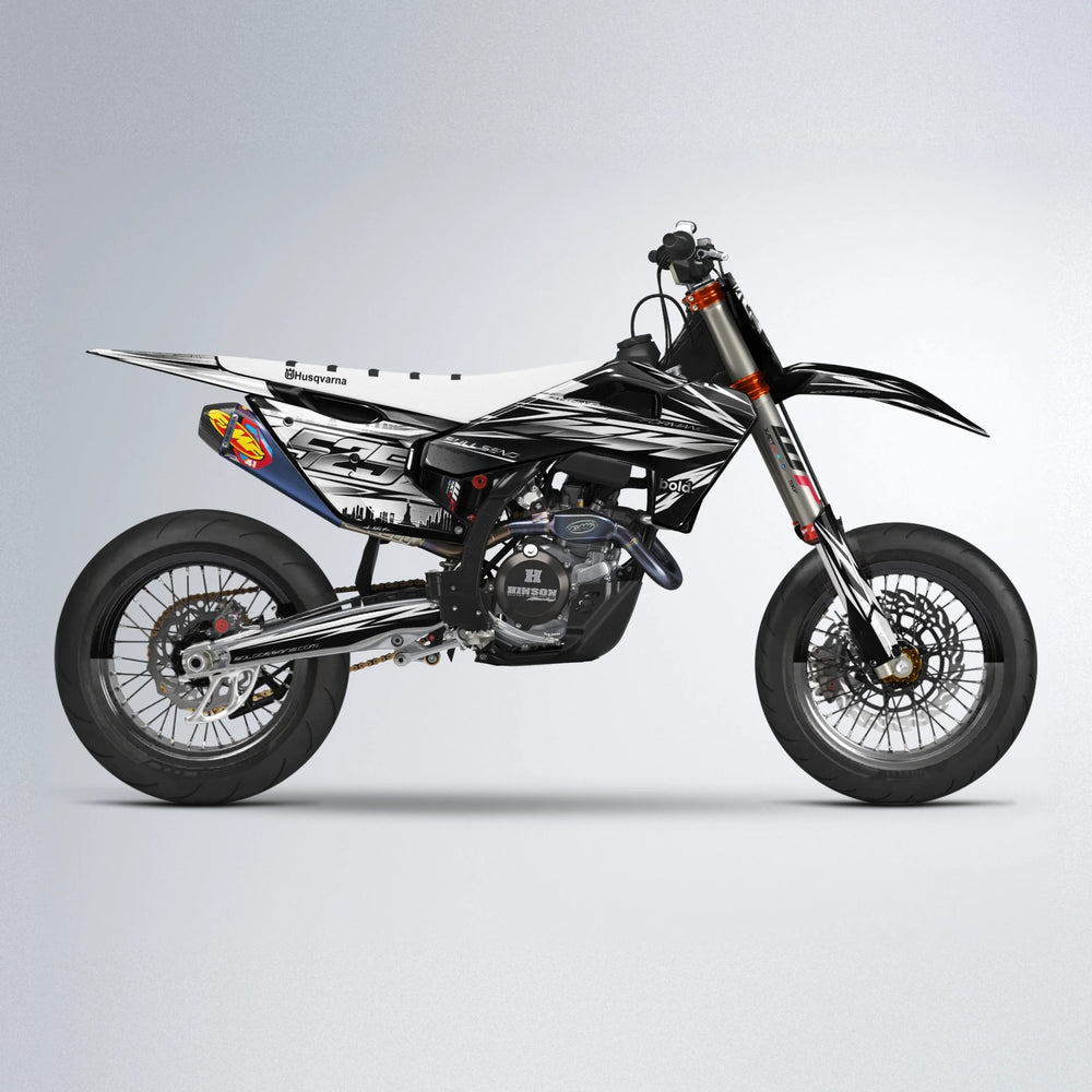 ADVANCE Husqvarna FE/TE supermoto graphics kit in White
