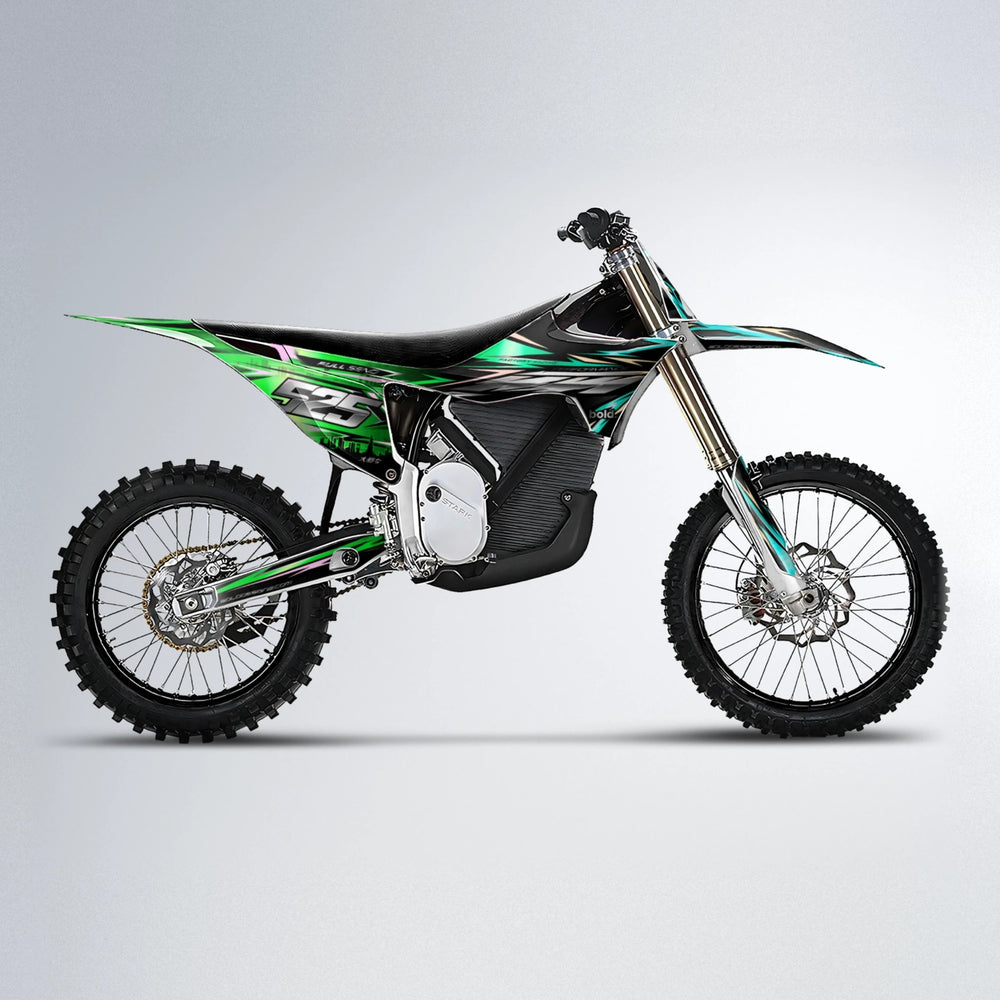ADVANCE Stark Varg MX motocross graphics kit in Cyan & Green