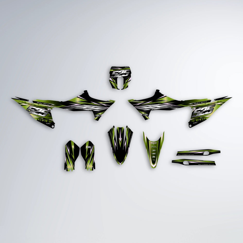 ADVANCE Stark Varg MX graphics kit parts layout in Olive