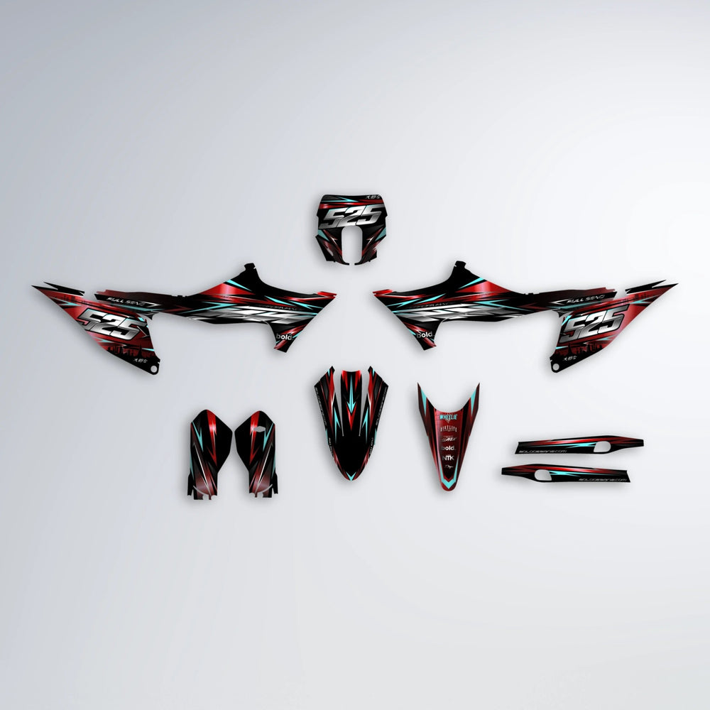 ADVANCE Stark Varg SM graphics kit parts layout in Black & Red