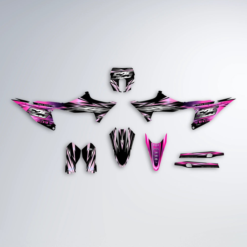 ADVANCE Stark Varg SM graphics kit parts layout in Flamingo