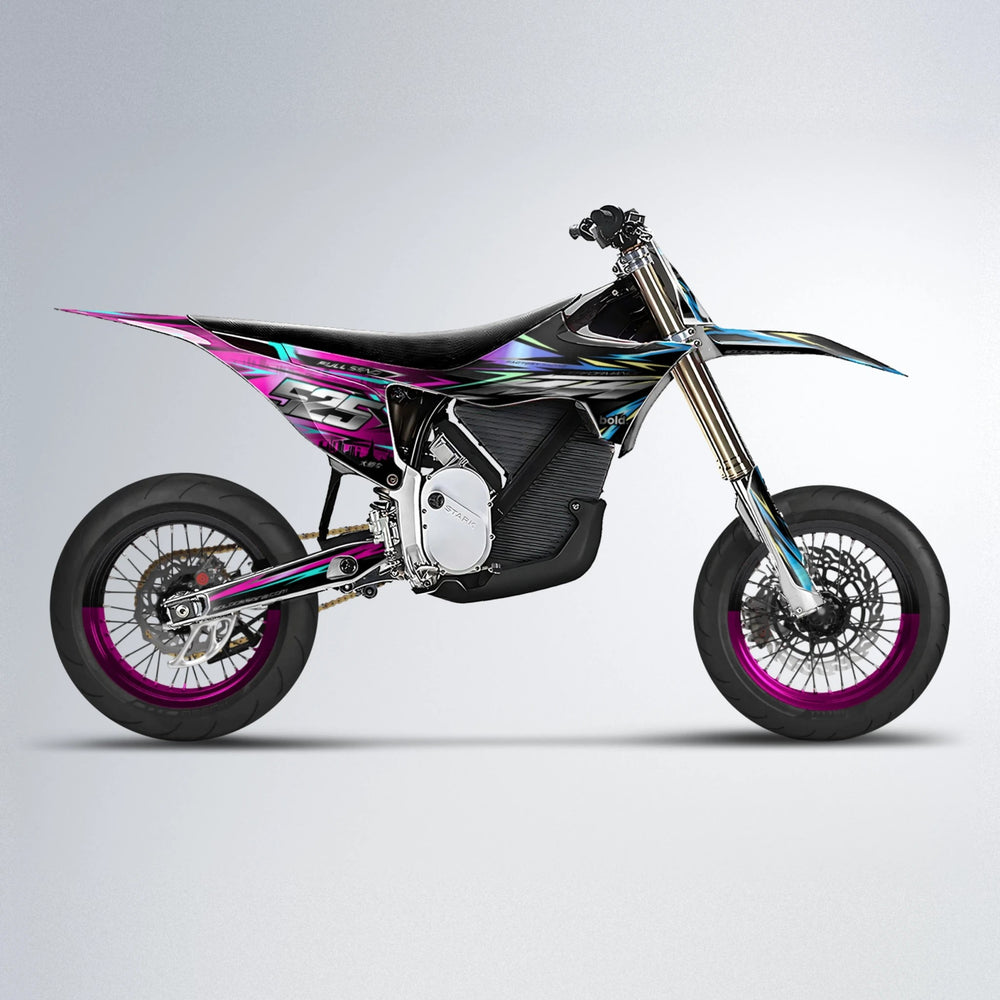 ADVANCE Stark Varg SM supermoto graphics kit in Pink & Light Blue