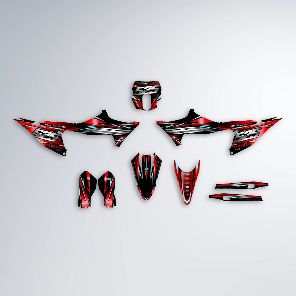 ADVANCE Stark Varg SM graphics kit parts layout in Red
