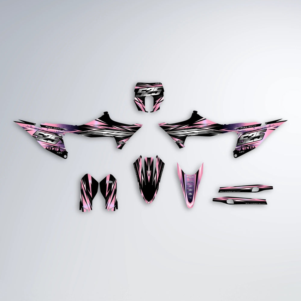 ADVANCE Stark Varg SM graphics kit parts layout in Sakura Pink