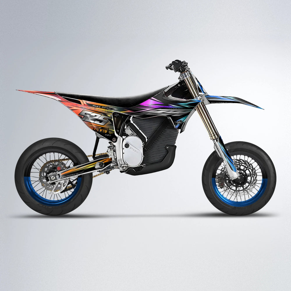 ADVANCE Stark Varg SM supermoto graphics kit in Sunset Fade