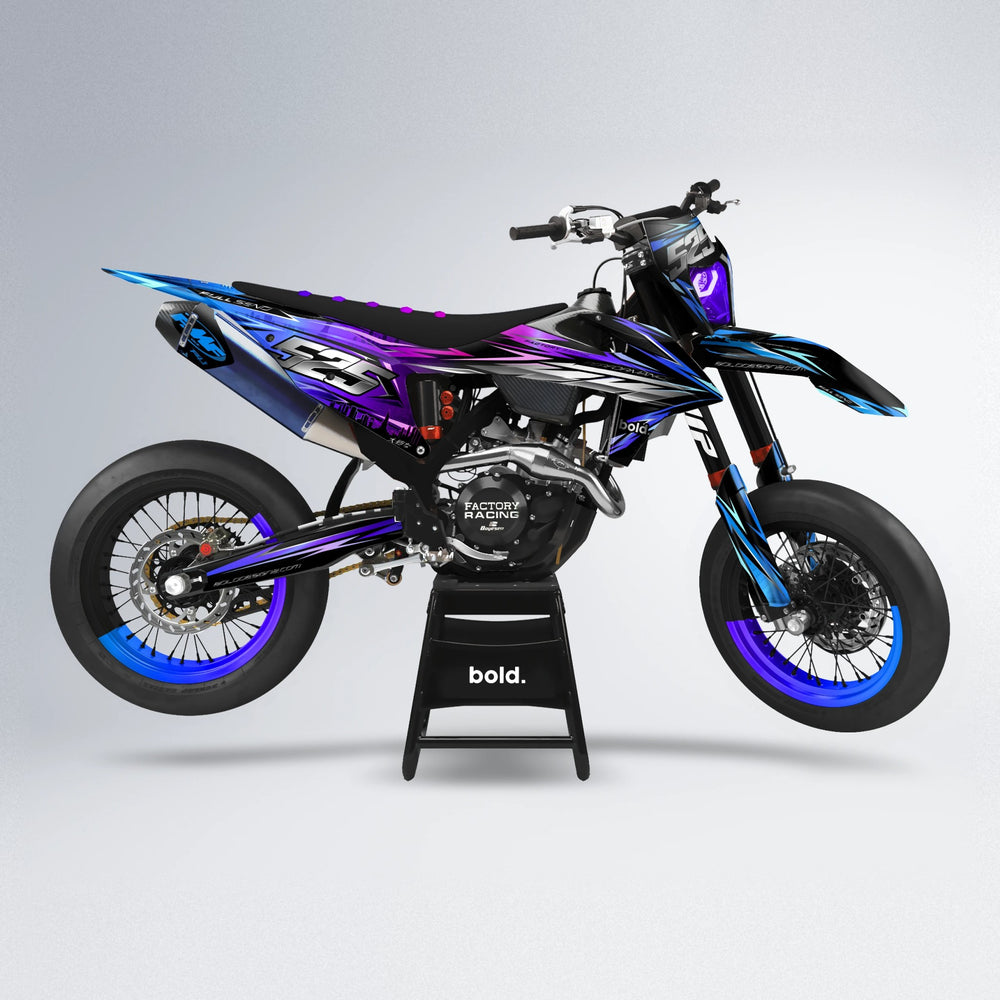 ADVANCE supermoto graphics kit in Blue Purple Fade