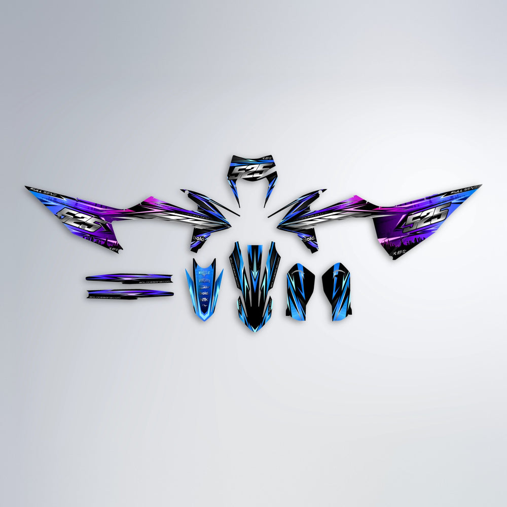 ADVANCE graphics kit parts layout in Blue Purple Fade