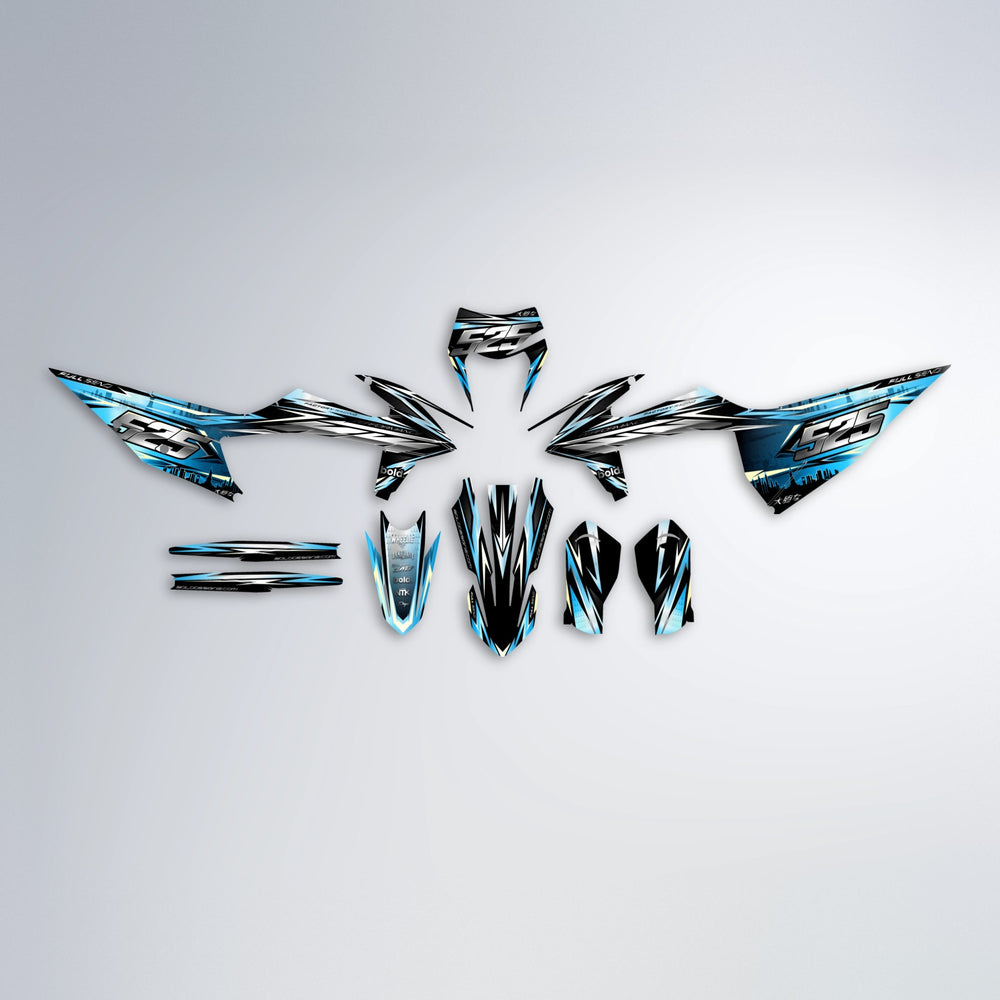 ADVANCE graphics kit parts layout in Light Blue & White