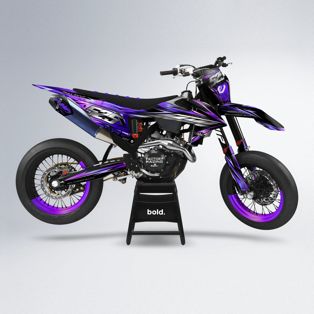 ADVANCE supermoto graphics kit in Purple Chrome