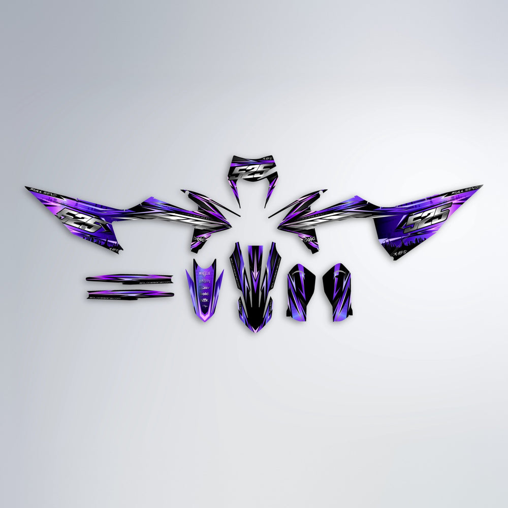 ADVANCE graphics kit parts layout in Purple Chrome