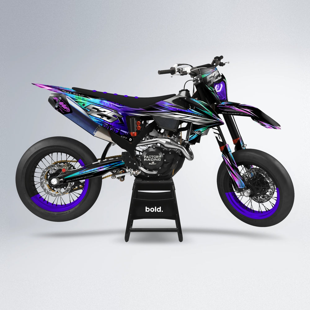 ADVANCE supermoto graphics kit in Purple Holo