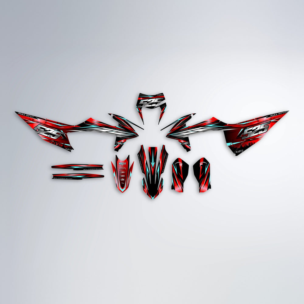 ADVANCE graphics kit parts layout in Red