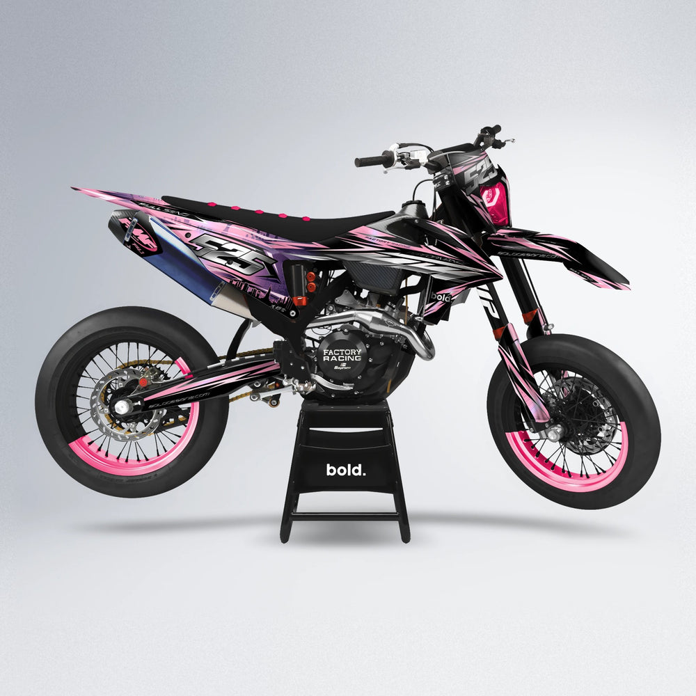 ADVANCE supermoto graphics kit in Sakura Pink