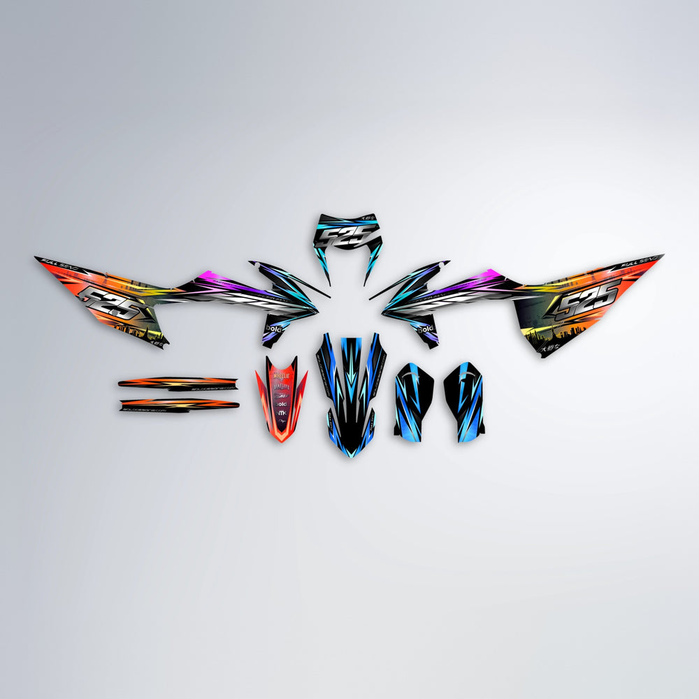 ADVANCE graphics kit parts layout in Sunset Fade