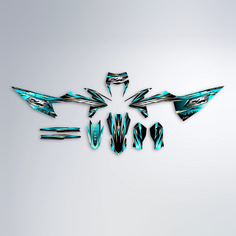 ADVANCE graphics kit parts layout in Teal