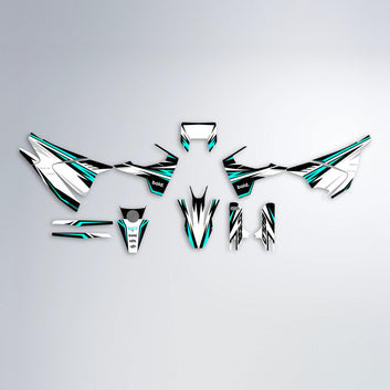 AGILE Husqvarna 701 graphics kit parts layout in Turquoise