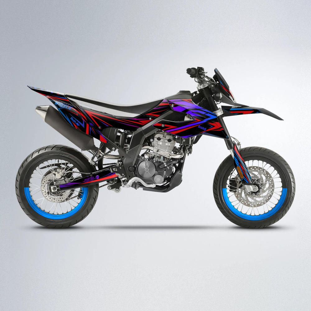 ALIN Aprilia SX 125 supermoto graphics kit in Blue Purple Fade