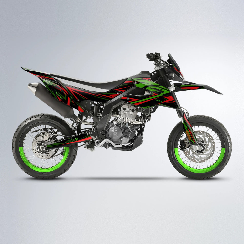 ALIN Aprilia SX 125 supermoto graphics kit in Green