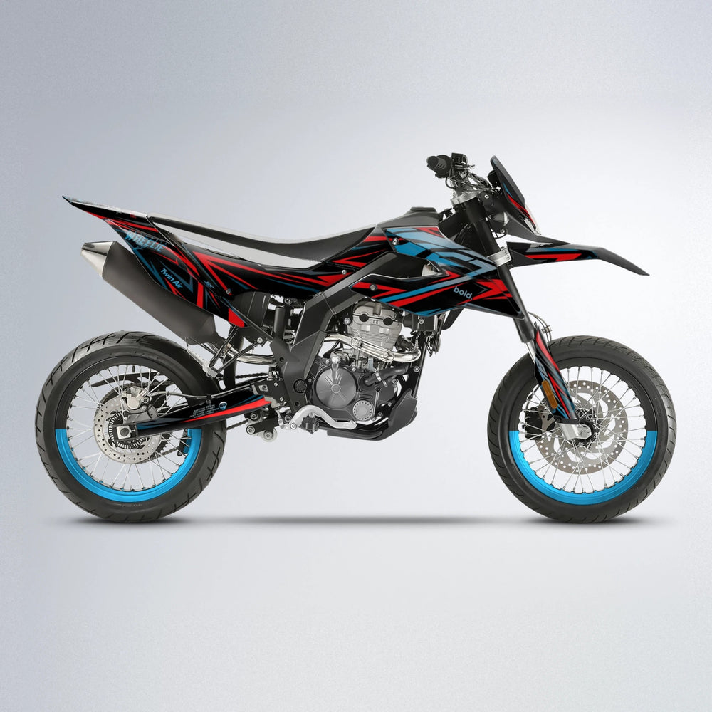 ALIN Aprilia SX 125 supermoto graphics kit in Light Blue & White