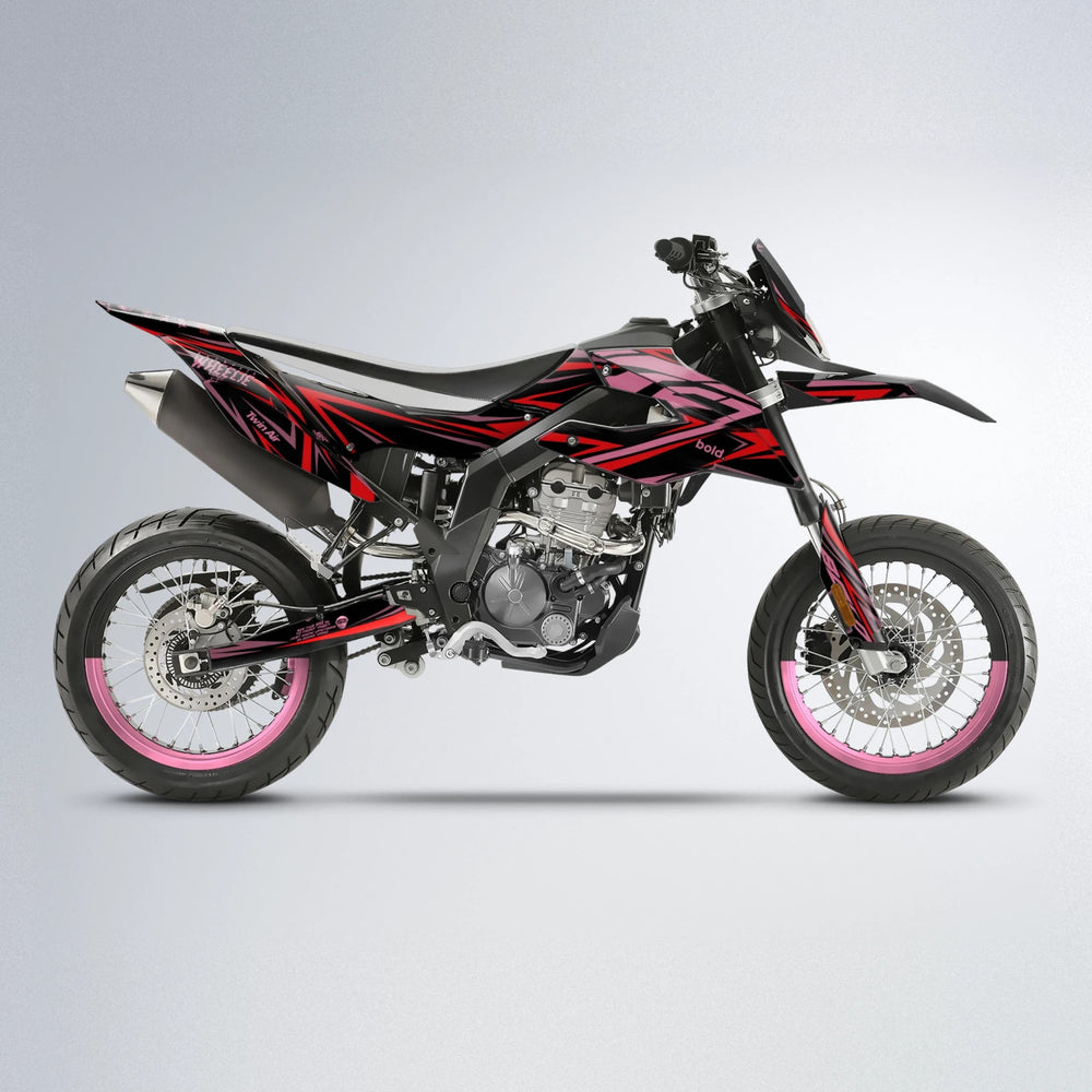 ALIN Aprilia SX 125 supermoto graphics kit in Sakura Pink